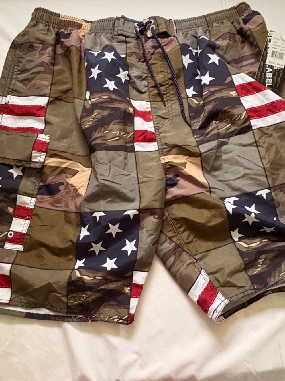 North 15 Black Label American Flag Swim Shorts Cargo &